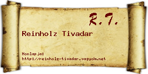 Reinholz Tivadar névjegykártya